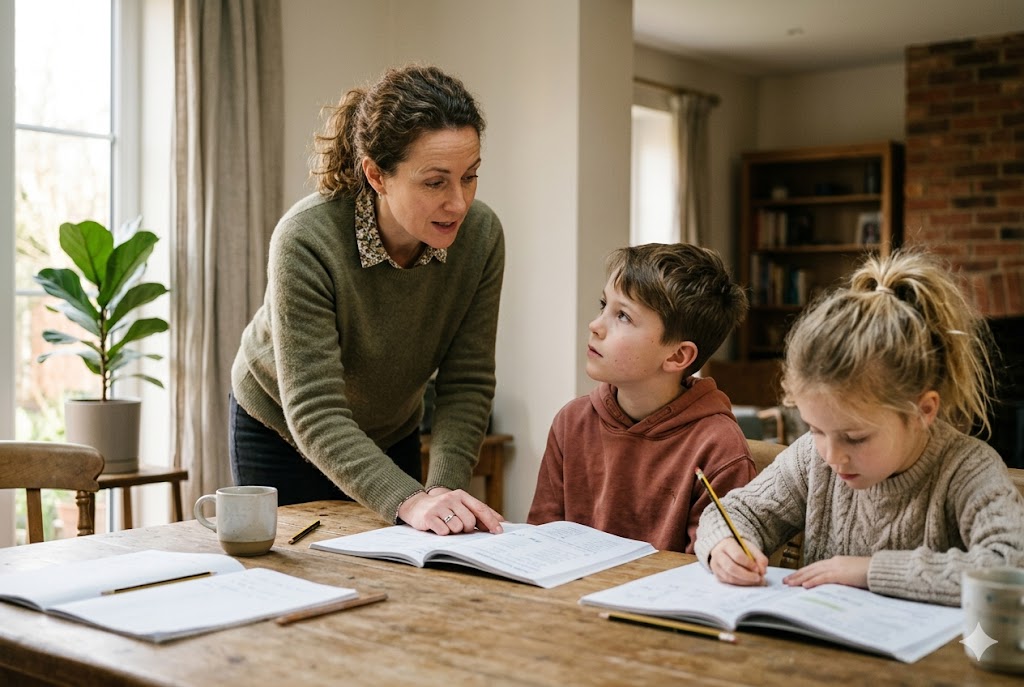 Teacher with children